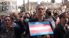 Several thousand Trans protesters pack out Parliament Square during protest