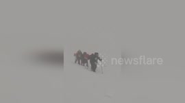 Spain: Mountain Rescue Teams Assist Climbers In Gredos Amid Harsh Weather