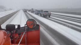 US: Fresh Snowfall Creates Slick Roads In Summit Park