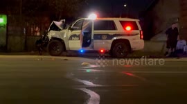 Phoenix police officer involved collision with jeep and another vehicle. Officer had serious injuries.