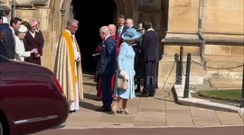 Members of British royal family arrive at Easter Church Service in Windsor Castle