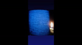 Blue light and candle
