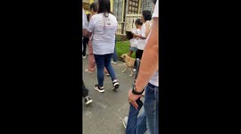 Devoted dog joins Holy Week procession in Laoang, Samar, Philippines