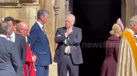 Prince Andrew joins royal family at Easter Service in Windsor