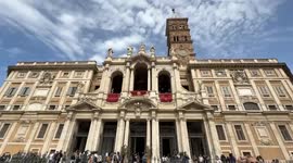 Italy: People visits Santa Maria Basilica after Pope Francis's passing