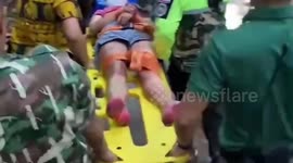 Two injured Filipino tourists rescued after landslide at waterfall in Thailand