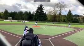 Young baseball player takes a fastball hit to the face