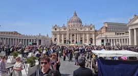 Vatican City: Crowds Gather In St Peters Square To Honor Pope Francis