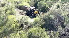 US: San Bernardino Crews Rescue Injured Man After Off Road Crash In Canyon