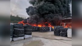 Italy: Firefighters Contain Blaze At Plastic Materials Factory In Umbertide
