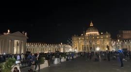 Vatican City: Journalists continue coverage in St. Peter’s Square following death of Pope Francis