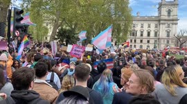 Thousands March In Support Of Trans Rights Following The Supreme Court Ruling On Women
