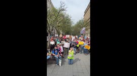 Protesters rally in Cincinnati against Trump administration policies