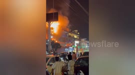 Fire brigade control breaks out in a building at Ballupur Chowk in Dehradun, Uttrakhand