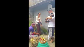 Chicken released for good luck ATTACKS baby at blessing