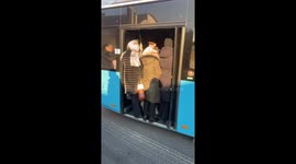 Crowded Bus Doors Don't Quite Close