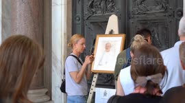 The Basilica of Santa Maria Maggiore and the Future Tomb of Pope Francis on the day after his death