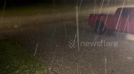 US: Severe Storms Cause Brief Hail in Omaha, Nebraska