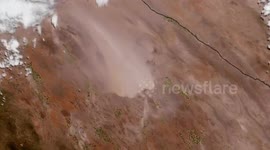Aerial footage captured dust storm sweeping through Mexico