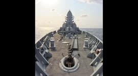Indian Navy's latest indigenous guided missile destroyer INS Surat successfully carried out precision