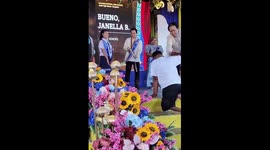 Heartwarming moment as father with disabled legs awards daughter at Calauag graduation