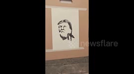 Artist sketches US president's face using only letters in word 'Trump'