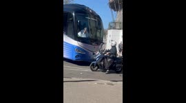 Arsenal Fan on Motorbike Sparks Tense Moment with Real Madrid Coach After Shock 1–0 Defeat