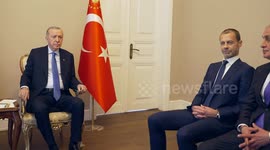 Türkiye: Erdogan meets UEFA president Ceferin at Istanbul office opening