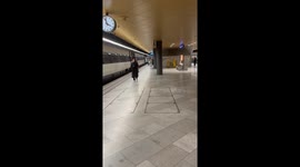 Husband takes a train to see his wife after a week in Switzerland
