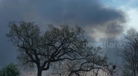 Destruction after a Russian missile strike on Ukraine's capital Kyiv