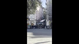 Bus Gets Stuck Going Down Steep Hill