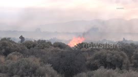 US, Bakersfield: California City 5 Acre Vegetation Fire