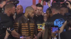 Eubank Jr and Benn face-off ahead of fight, Eubank 'in pain' to make weight