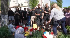 People Mourn After Russian Rocket Attack On Kyiv