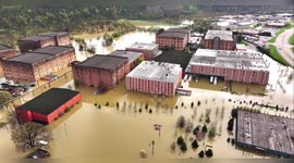 Roads submerged amid heavy rain in Frankfort, Kentucky