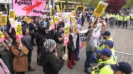 Counter Protesters heckle rally held by Turning Poing UK