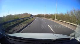 Dangerous Ferrari driver overtaking in slip road and undertaking