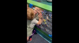 Baby kisses himself on mirror once he sees himself