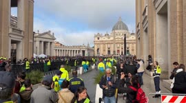 Vatican City: Body of late Pope Francis carried past Rome's Colosseum