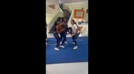 Performer falls after being hit in neck during routine in Florida
