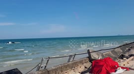 Plane wreckage recovered from sea after crashing off Thai beach
