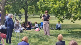 Let Women Speak, against the biggest misconception that trans people are women at the Reformers Tree in Hyde Park, London, UK