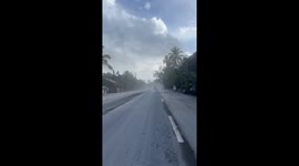 Ash covers homes during Bulusan Volcano eruption in the Philippines