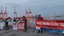 Türkiye: Pro-Palestine Activists Protest at Turkish Port Against Israeli Arms Shipment