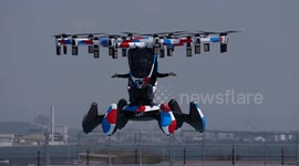 Flying drone car 'Hexa' displayed at Osaka expo in Japan