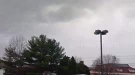 US: Lightning strike during stormy weather in Jewett City
