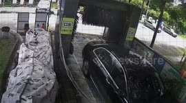 Car wash fail tears off car door in China