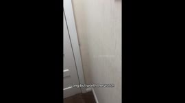 Boy manages to remove a spider stuck in the door with a vacuum blower