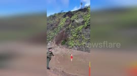 US: Water And Debris On Pacific Coast Highway In California