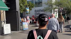 Long queue outside polling station in Sydney for early voting in the Australian Federal election